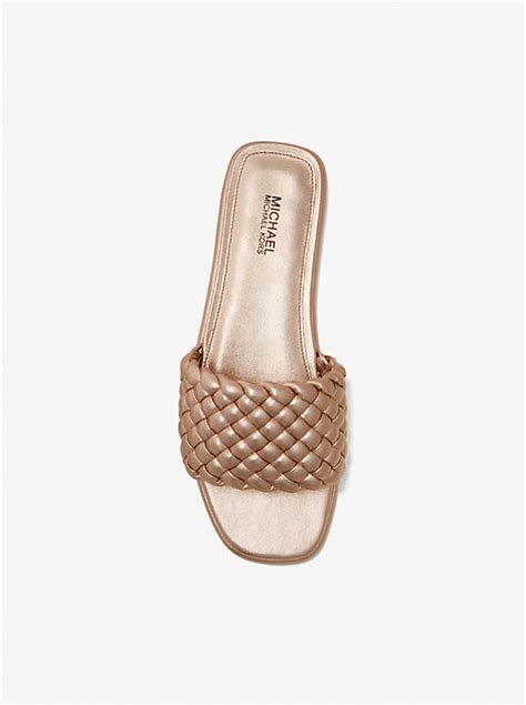 michael michael kors amelia braided slide sandal|Amelia Metallic Braided Slide Sandal .